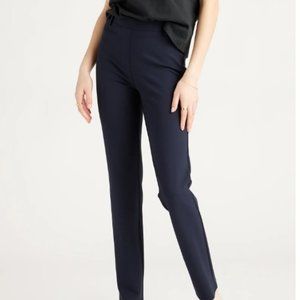 NWOT Quince Womens' Size Small Navy Blue Ultra-Stretch Ponte Straight Leg Pants